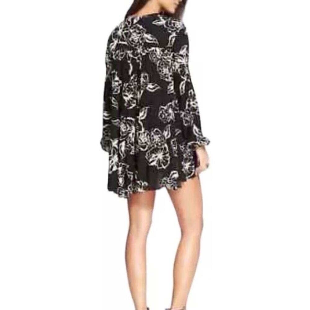 Free People Swing Out of it Black Floral Tunic Flowy Oversized dress sz Medium - Picture 3 of 11